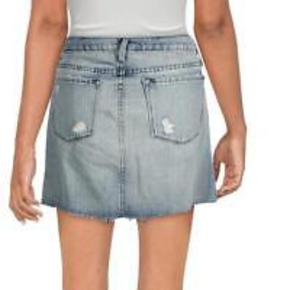 BLACK ORCHID Denim Destroyed Raw Hem Mini Skirt - Size 26 - NEW w/ TAGS - Picture 2 of 8